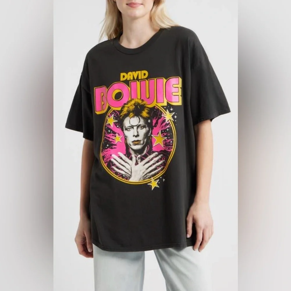 Merch Traffic Size 2X David Bowie Cotton Graphic T-Shirt in Black from Nordstrom - Picture 1 of 12